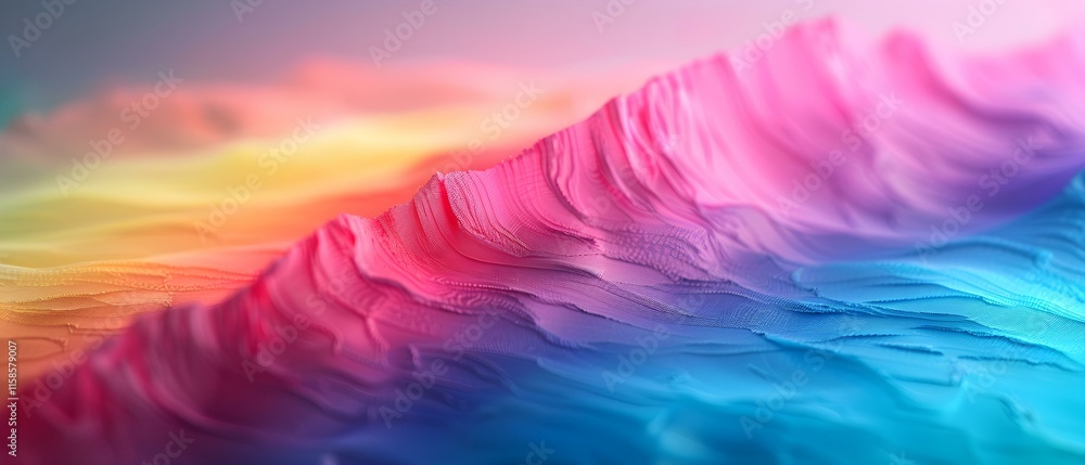 Poster abstract colorful landscape with soft waves and gradients in pastel tones for creative design projec