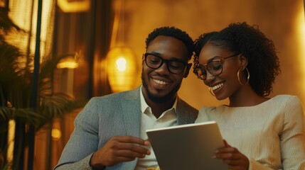 The Couple Enjoying Technology