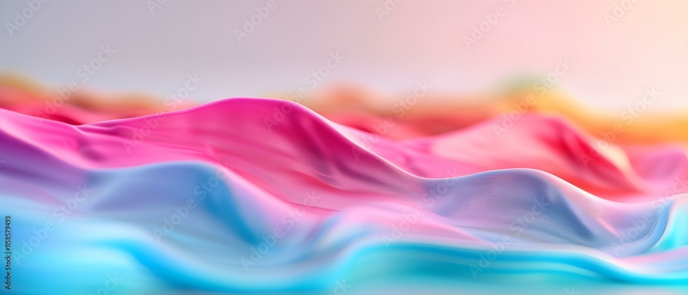 Aufkleber colorful waves of fabric flowing and creating textures in a soft and dreamy background