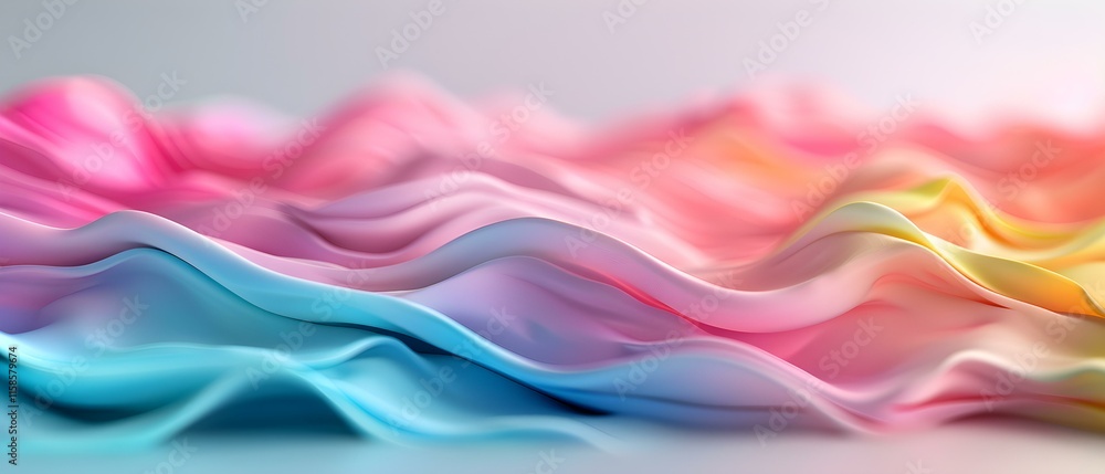 Aufkleber soft flowing fabric in pastel colors with gentle ripples and waves creating an elegant textile backg