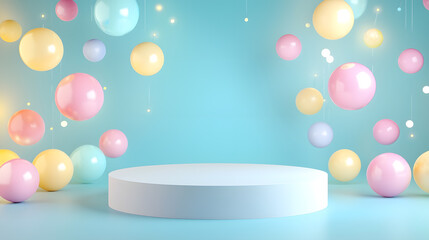 Colorful balloon party setup studio space event imagery playful environment bright viewpoint festive concept for celebrations