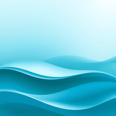 Obraz premium Abstract Teal Wave Design for Modern Background.