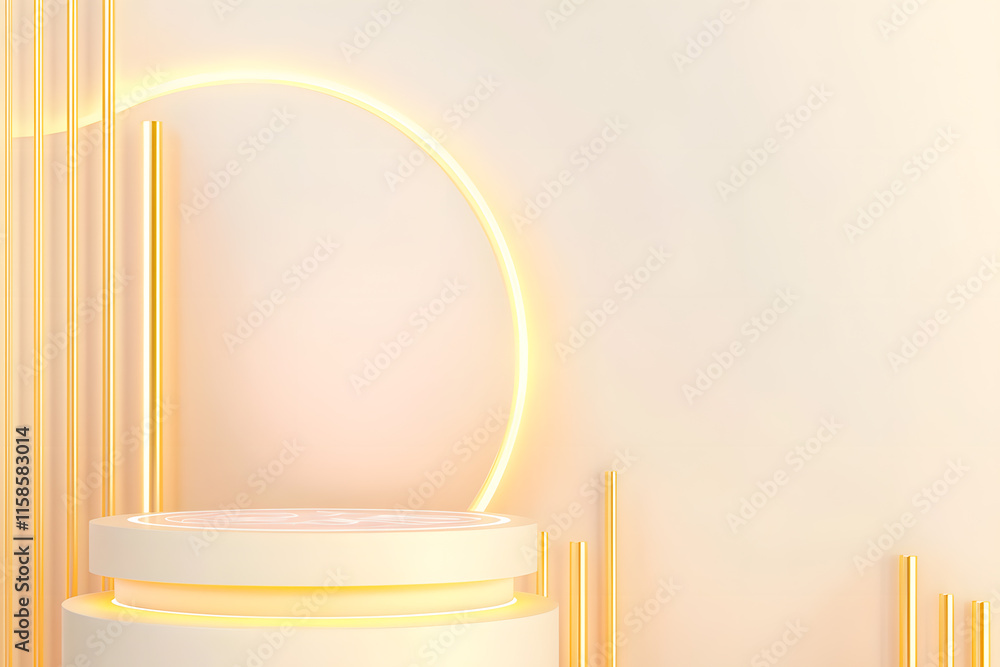 Poster sleek minimalist display design modern studio digital artwork elegant setting eye-level perspective 
