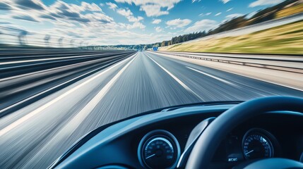 Fototapeta premium Highway Driving Perspective