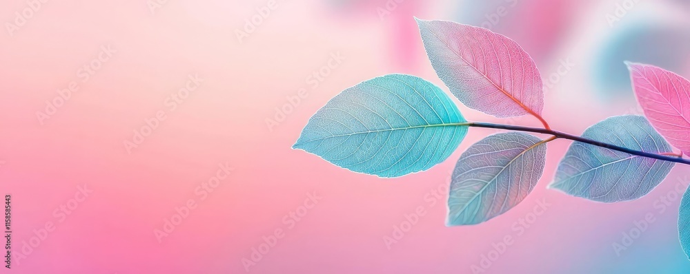Aufkleber plane tree abstract background idea. beautiful pastel leaves with a soft gradient background, perfec