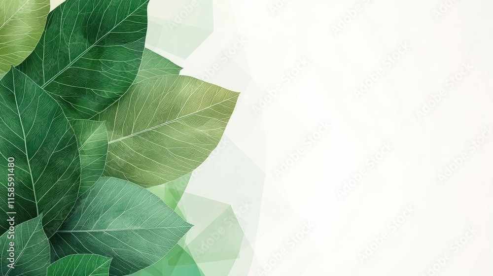 Poster sage leaves abstract background concept. vibrant green leaves create a fresh and natural background 