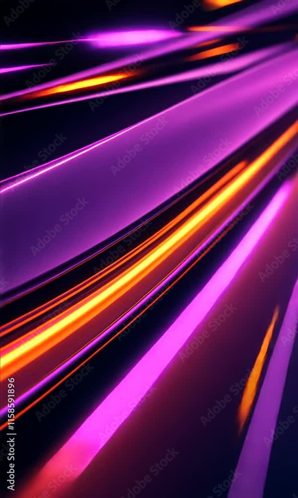 Poster vibrant abstract lines in purple and orange create dynamic visual design, evoking energy and movemen