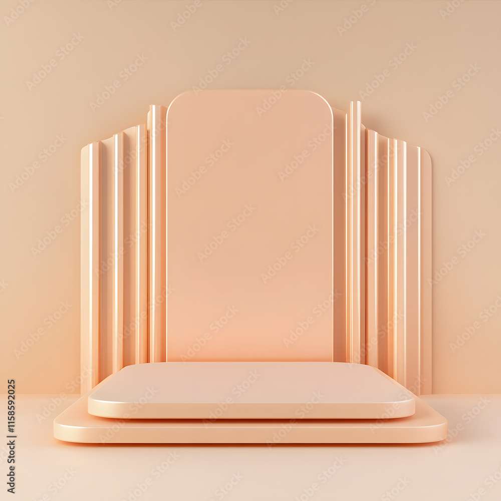 Poster contemporary design showcase minimalist studio 3d render elegant environment front view aesthetic co