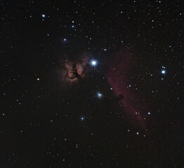 Horsehead and Flame nebulae