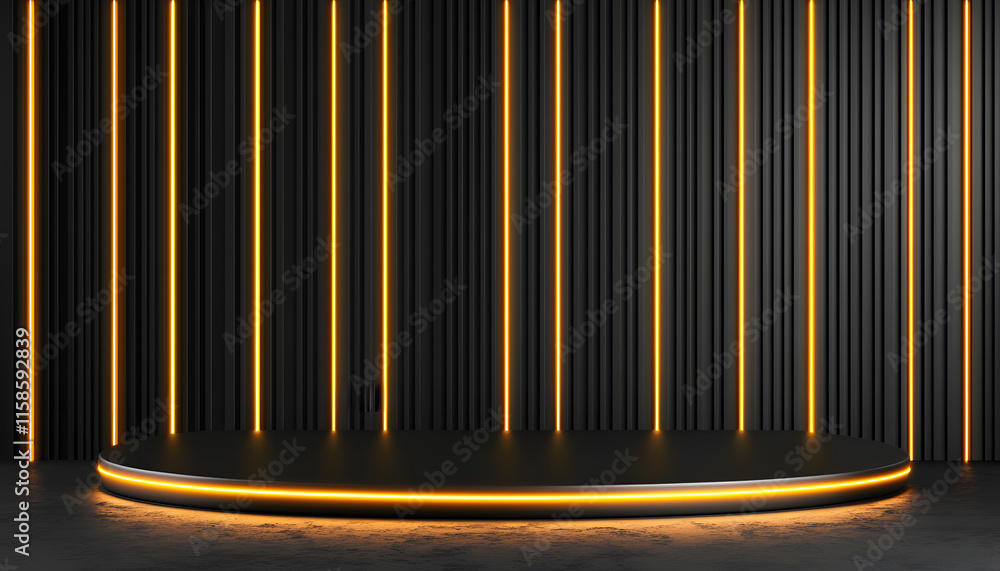 Aufkleber showcase event modern studio visual display minimalist design center stage innovative aesthetics for