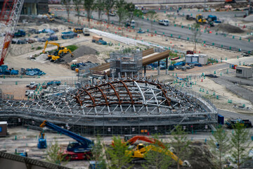 ジオラマ風のうめきた２期工事の様子