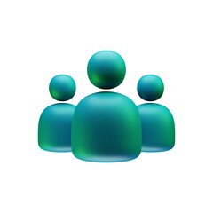 social network 3D Icon isolated on Transparent Background minimalist design	
 