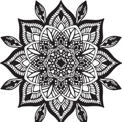 Beautiful flower art and mandala vector design