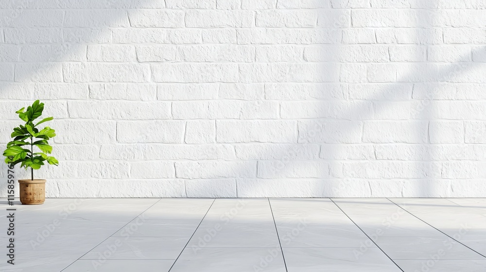 Poster abstract shadows from light passing through windows form a geometric design on a white backdrop.
