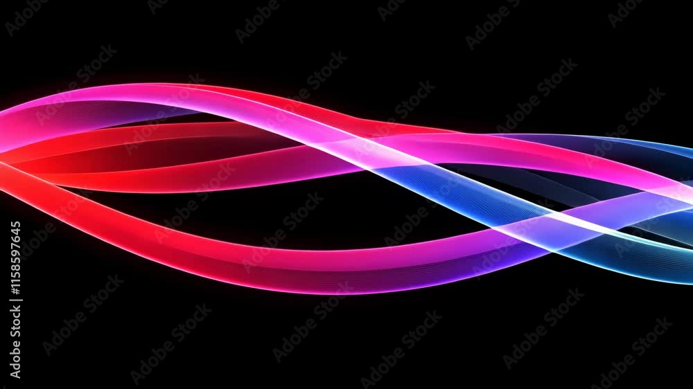 Aufkleber brightly colored flowing lines create a mesmerizing pattern on a black background for digital art di