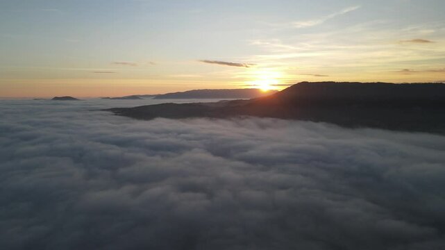 Foggy Landscape Aerial