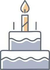 Fototapeta premium illustration of a birthday cake