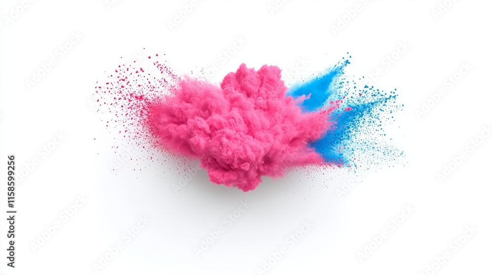 Poster the image showcases an abstract burst of colors, transitioning smoothly from red and pink on the lef