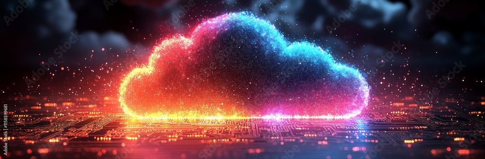Poster the picture presents three distinct cloud icons, each varying in color and texture, to represent dig