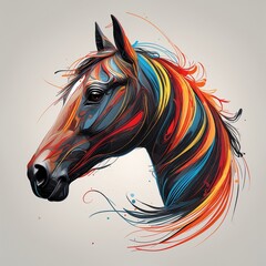 horse isolated on white