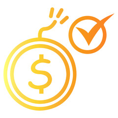 bankruptcy Line Gradient Icon