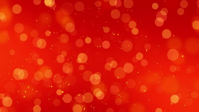 abstract orange motion background with bokeh lights and golden shiny glittering stars,christmas and new year celebration  design element