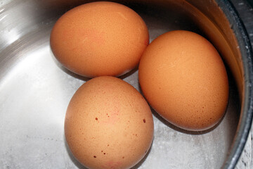 Hard Boiled Eggs Cooking in Water