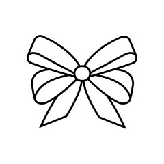 Ribbon bow icon vector. Bow illustration sign. Hair bow symbol. Ribbon logo.