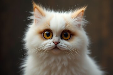 Fototapeta premium Adorable Persian Cat with Striking Yellow Eyes