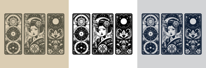 geisha playing card tattoo design for collectors