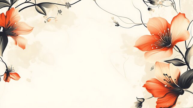 A sleek modern design featuring a seamless arrangement of floral elements in vector format over a neutral white backdrop. 