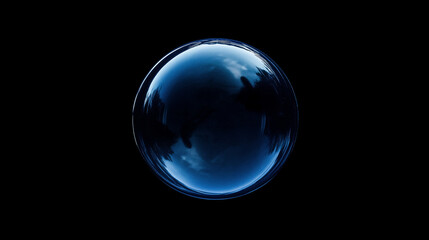 dark blue bubble floating in the air 