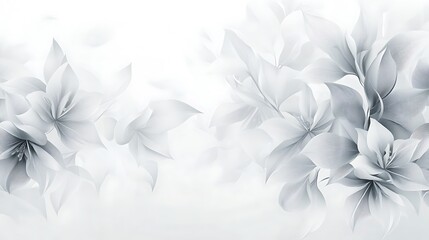 A subtle and harmonious floral seamless vector pattern featuring soft aesthetics on a pure white background. 