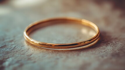 Simple Gold Bracelet on Neutral Surface