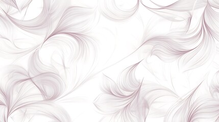 A trendy boho-themed seamless floral vector pattern featuring soft curves and lines over a bright white background. 