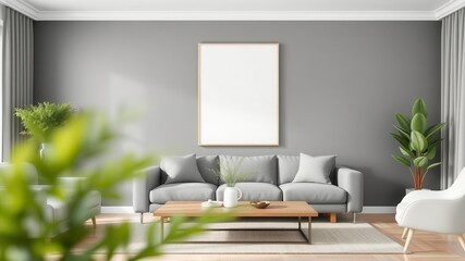 Living room wall art mockup featuring a modern interior design with a preview of how the artwork will appear on the wall, wall art, contemporary, decoration