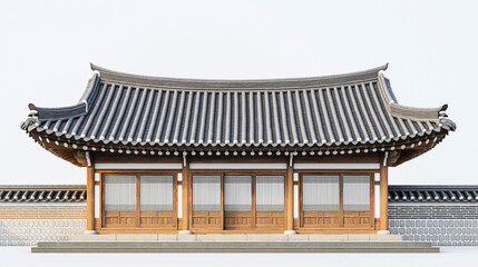 Traditional Korean palace wall, Hanok building