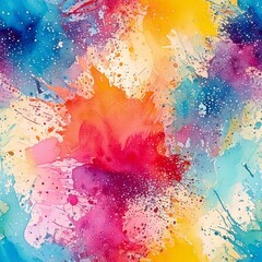 Watercolor Splashes and Spray Seamless Pattern, Abstract Paint Scrapbooking Papers