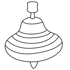 Cute cartoon hand drawn vector spinning top coloring page.