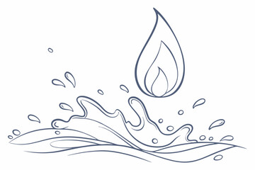 water drop and splash