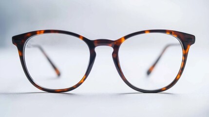 Stylish Eyeglasses on White Surface