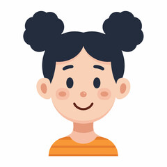 Smiling girl cartoon happy icon isolated






