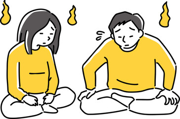 書類を片手に注意する男性社員