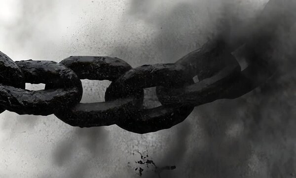 black chains with dark haze smoke background
