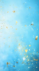 Fototapeta premium Blue and gold watercolor abstract texture poster background