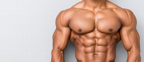 Fototapeta premium Muscular torso showcasing strength and fitness.