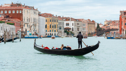Gondola ride through Venice&rsquo;s canals with historical architecture
