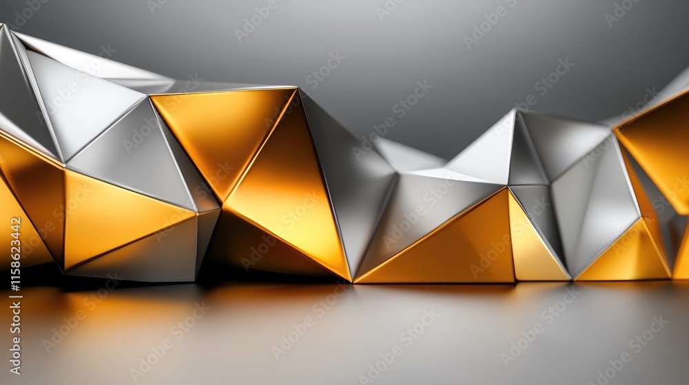Poster dynamic geometric shapes abstract art digital composition modern aesthetics close-up visual design e