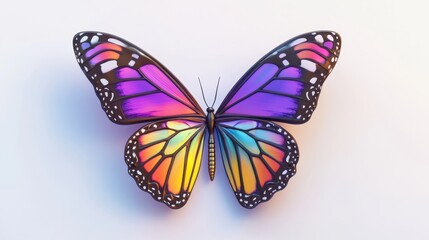 Vibrant Rainbow Butterfly Wings: A Stunning Display of Nature's artistry