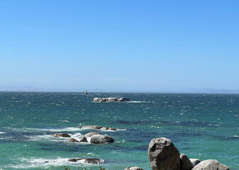 The Boulders Penguin Colony, located on Boulders Beach in Simon's Town, Cape Town, South Africa